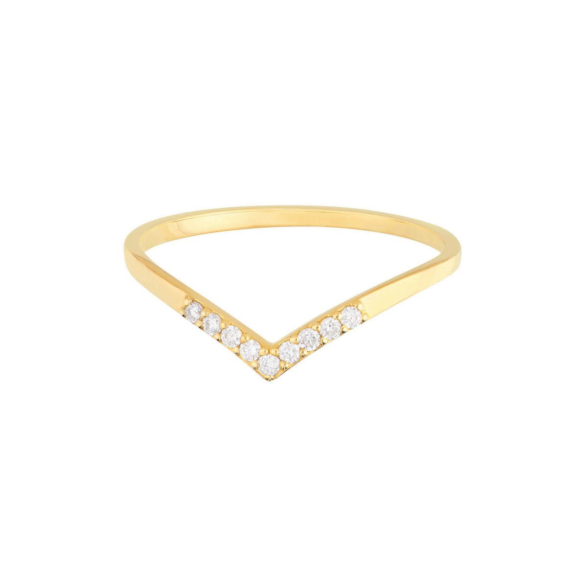 Birmingham Jewelry - 14K Yellow Gold Diamond Chevron Ring - Birmingham Jewelry