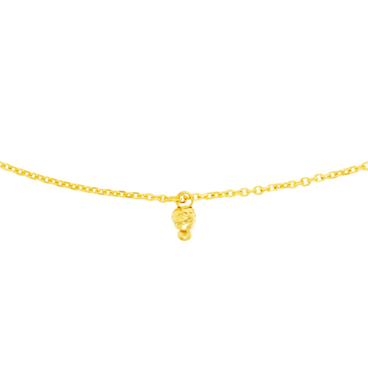 14K Yellow Gold Diamond-Cut Bead Drops Adjustable Choker Birmingham Jewelry Choker Birmingham Jewelry