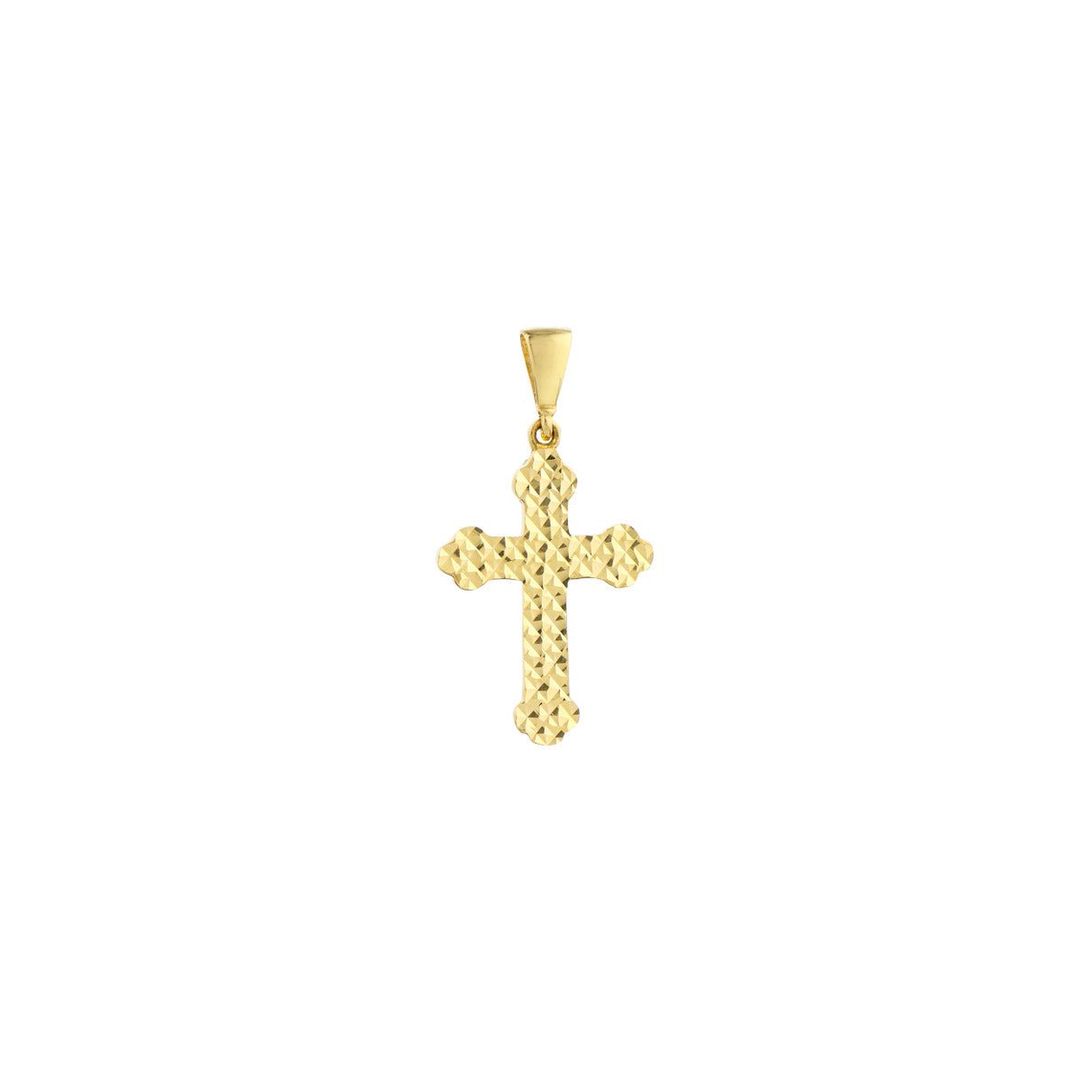 14K Yellow Gold Diamond Cut Cross Pendant Birmingham Jewelry Pendant Birmingham Jewelry