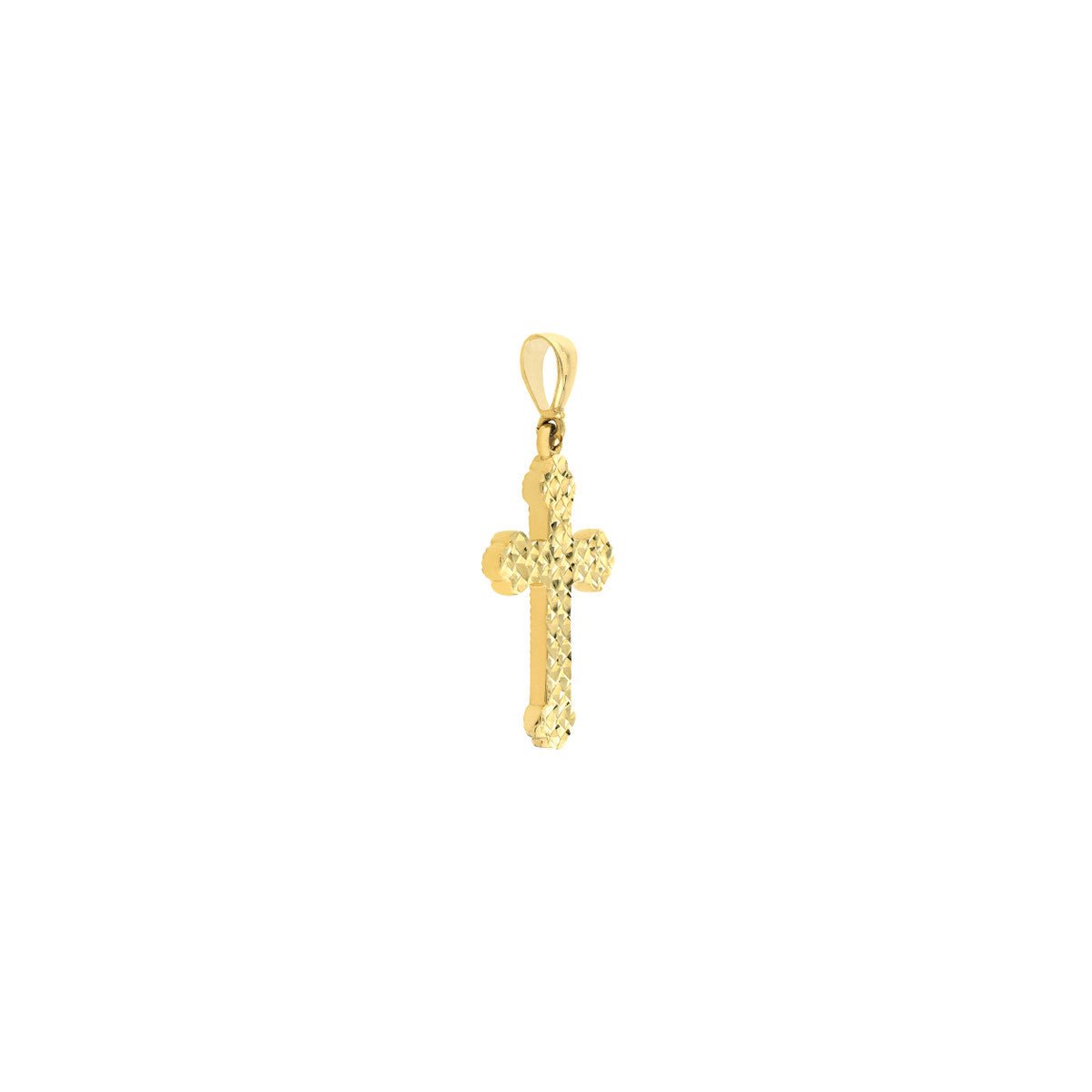 14K Yellow Gold Diamond Cut Cross Pendant Birmingham Jewelry Pendant Birmingham Jewelry