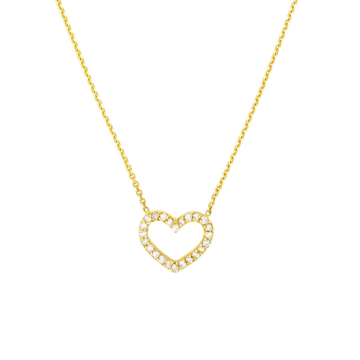 Birmingham Jewelry - 14K Yellow Gold Diamond Frame Heart Necklace - Birmingham Jewelry
