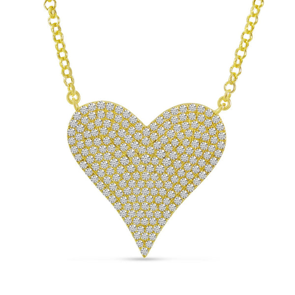 14K Yellow Gold Diamond Heart Necklace Birmingham Jewelry Necklace Birmingham Jewelry 