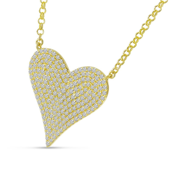 14K Yellow Gold Diamond Heart Necklace Birmingham Jewelry Necklace Birmingham Jewelry 