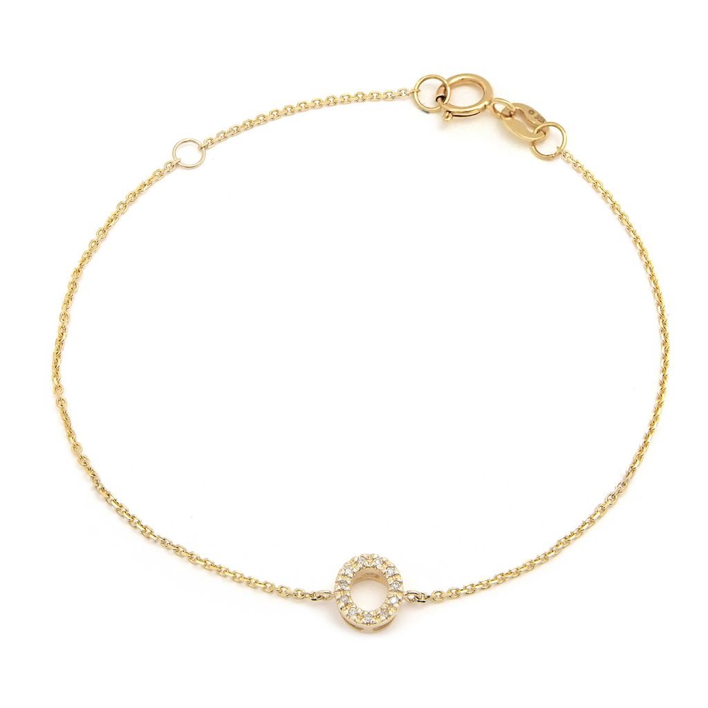 14K Yellow Gold Diamond Initial "O" Bracelet Birmingham Jewelry Bracelet Birmingham Jewelry