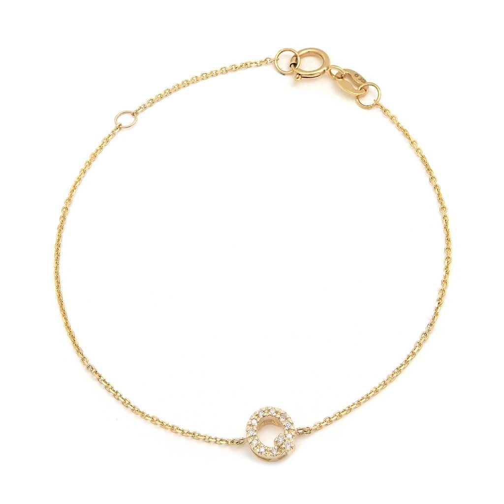 Birmingham Jewelry - 14K Yellow Gold Diamond Initial "Q" Bracelet - Birmingham Jewelry