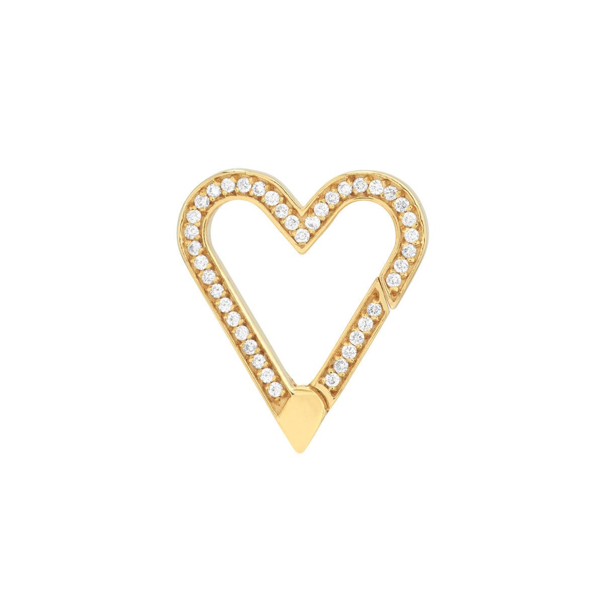 14K Yellow Gold Diamond Open Heart Push Lock Birmingham Jewelry Push Locket Birmingham Jewelry