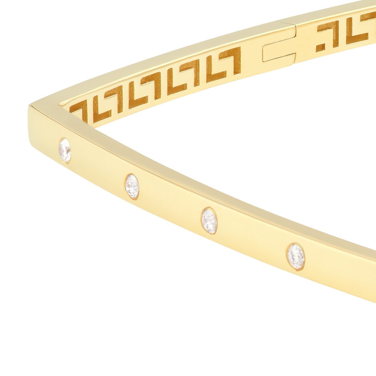 Birmingham Jewelry - 14K Yellow Gold Diamond Square Bangle - Birmingham Jewelry