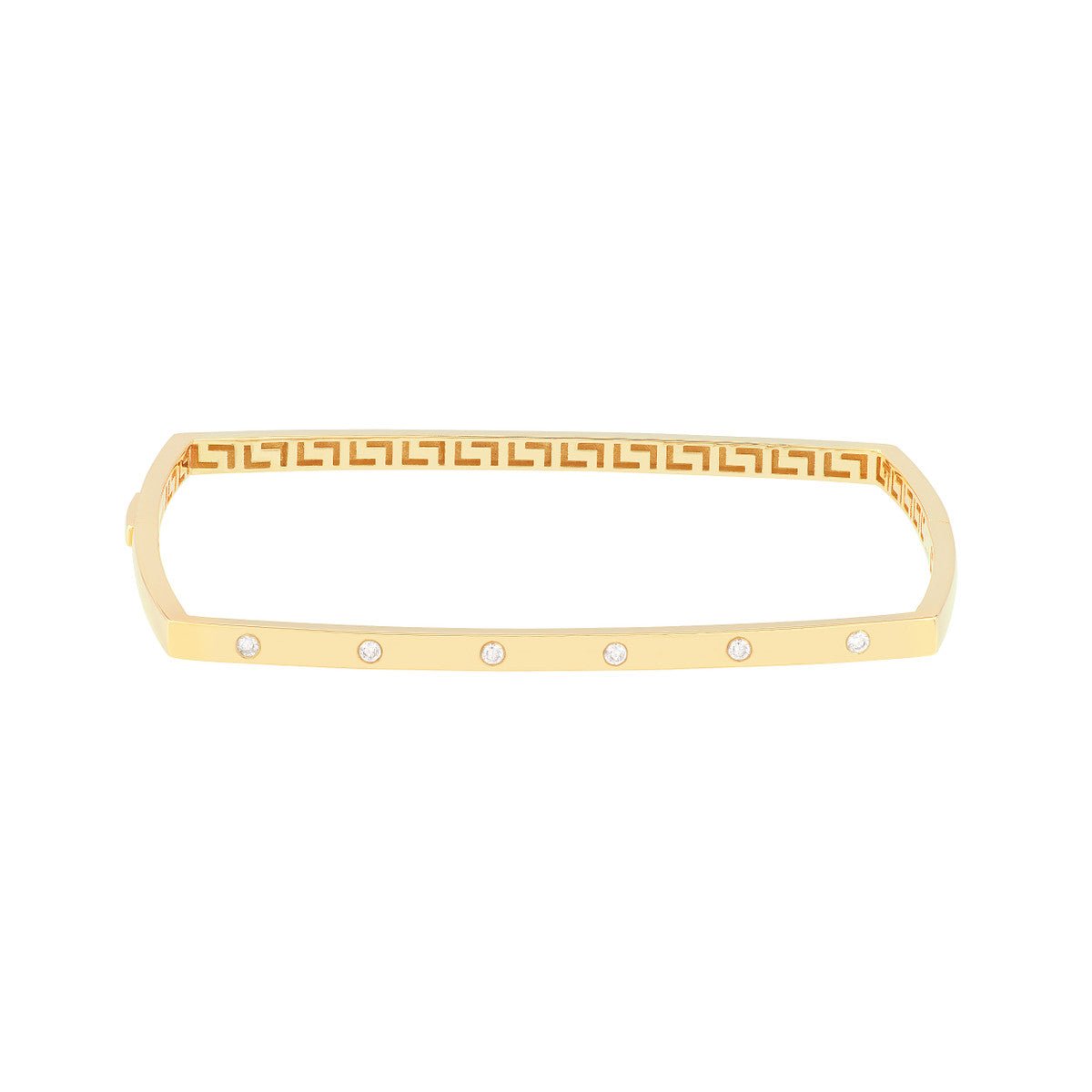 Birmingham Jewelry - 14K Yellow Gold Diamond Square Bangle - Birmingham Jewelry