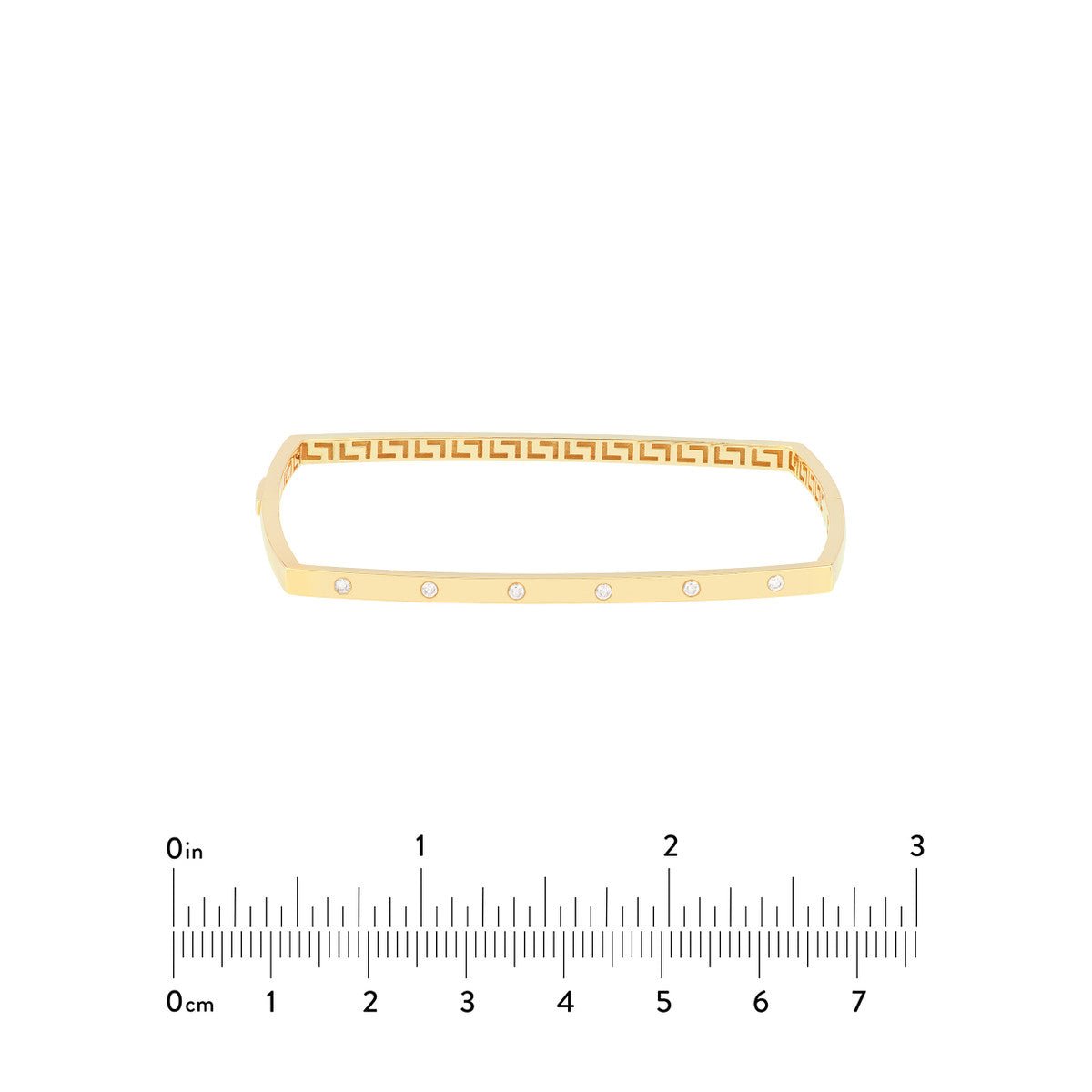 Birmingham Jewelry - 14K Yellow Gold Diamond Square Bangle - Birmingham Jewelry