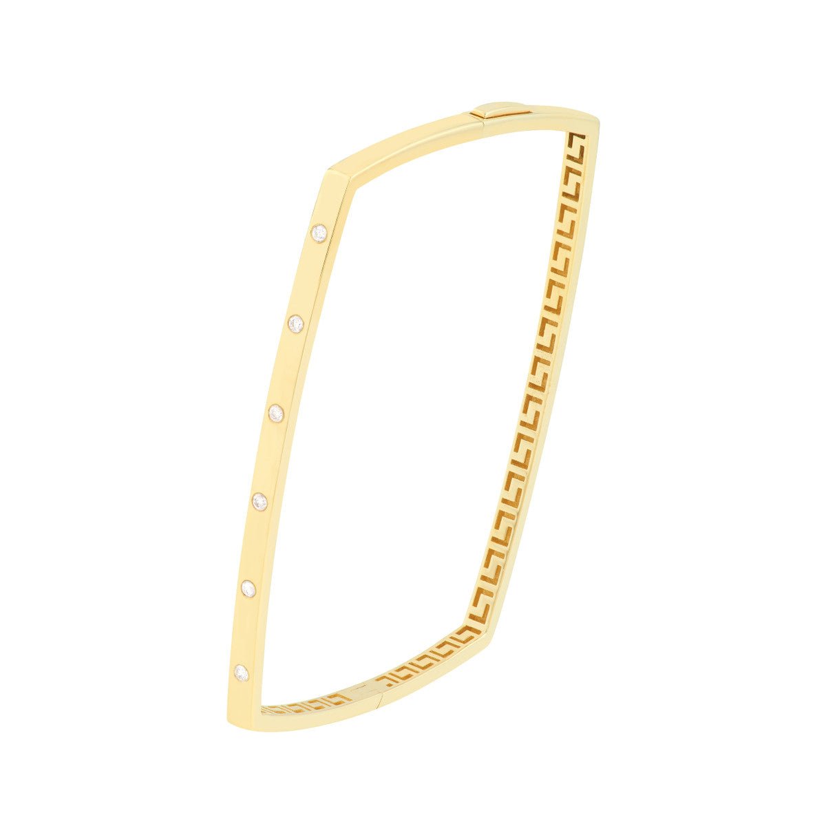 Birmingham Jewelry - 14K Yellow Gold Diamond Square Bangle - Birmingham Jewelry