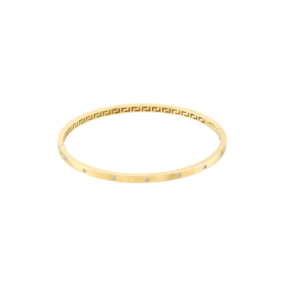 14K Yellow Gold Diamond Square Tube Bangle Birmingham Jewelry Bangle Bracelet Birmingham Jewelry
