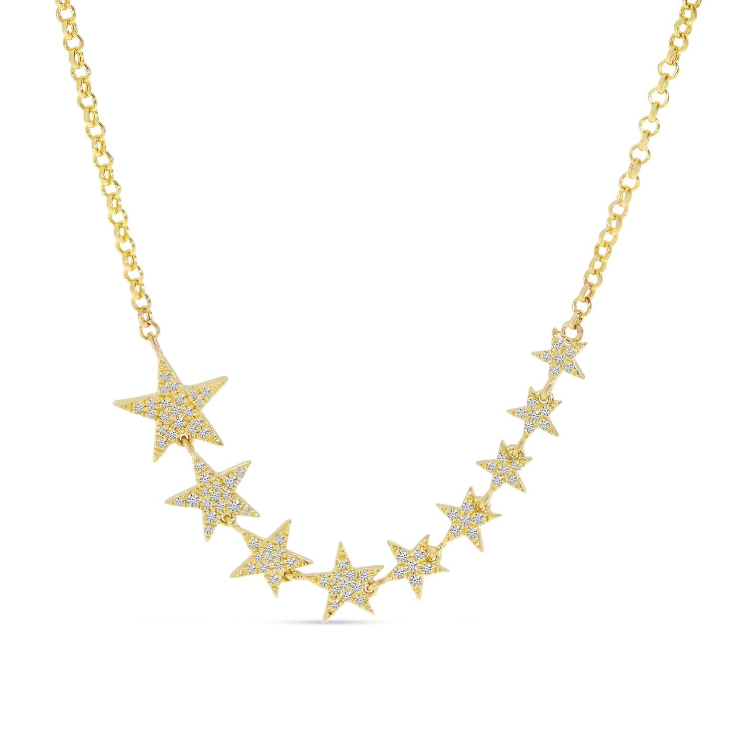 14K Yellow Gold Diamond Star Necklace Birmingham Jewelry Necklace Birmingham Jewelry