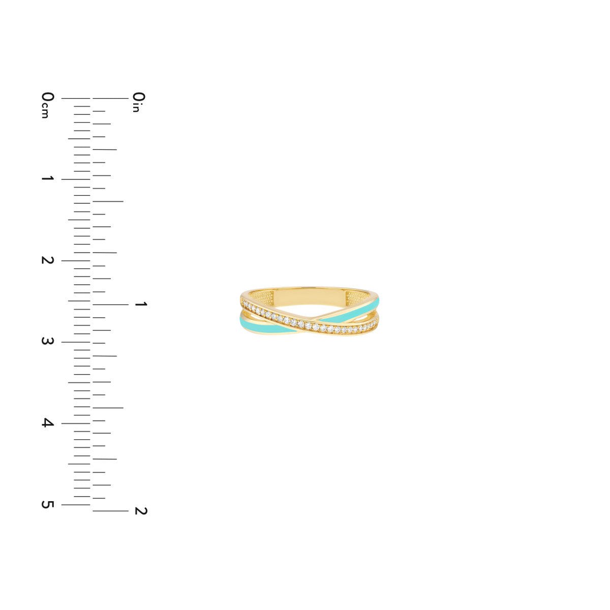 Birmingham Jewelry - 14K Yellow Gold Diamond Turquoise X Ring - Birmingham Jewelry
