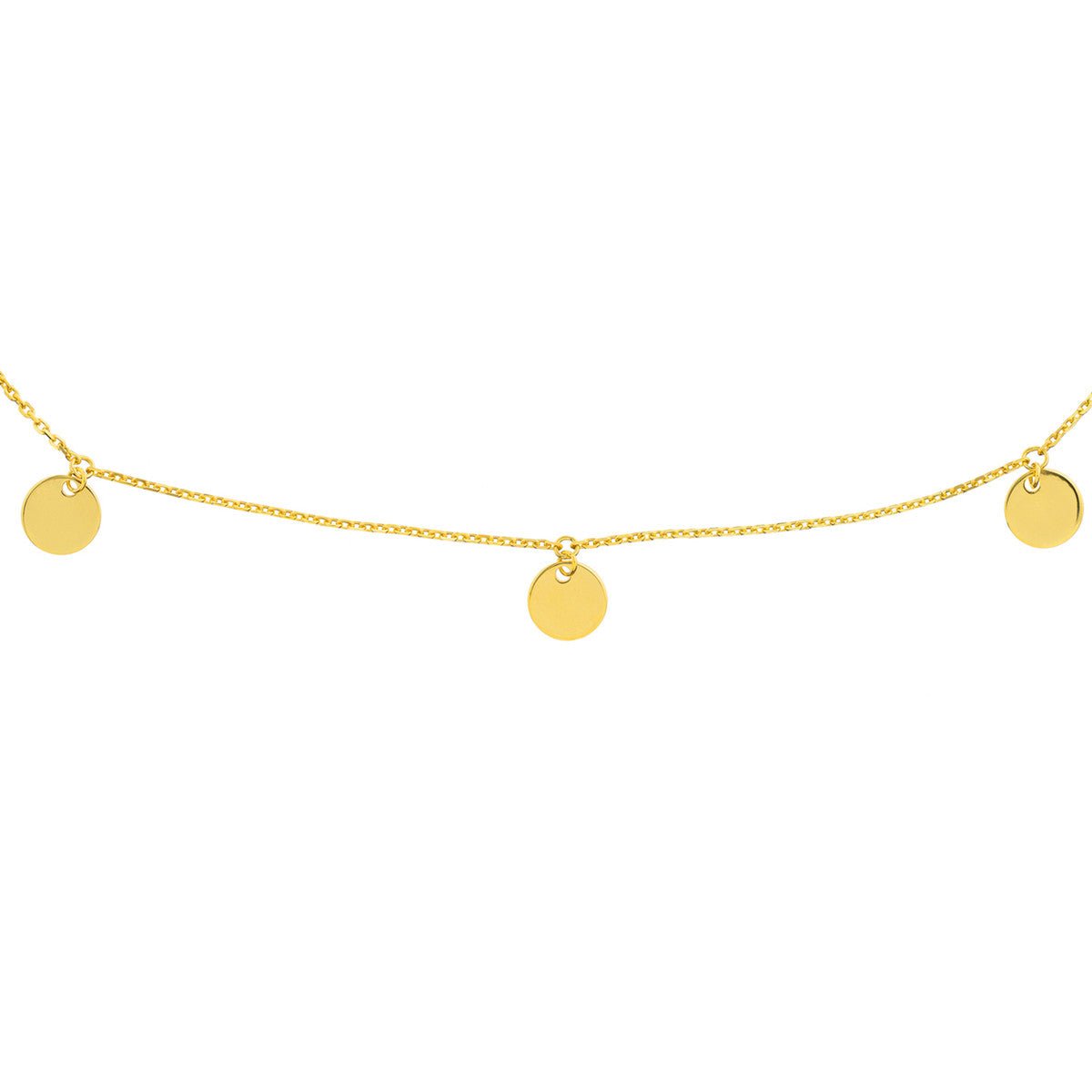 Birmingham Jewelry - 14K Yellow Gold Disc Dangle Adjustable Anklet - Birmingham Jewelry