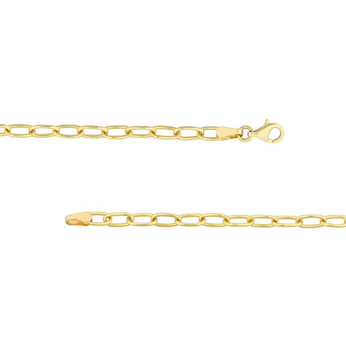 Birmingham Jewelry - 14K Yellow Gold Dot Diamond Mariner Paper Clip Necklace - Birmingham Jewelry