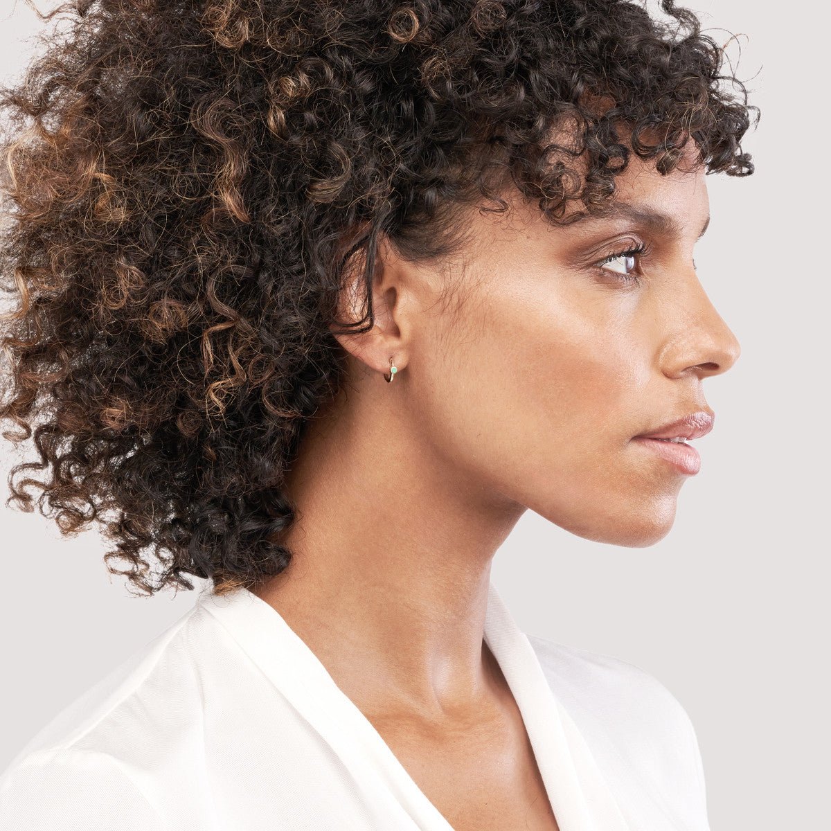 Birmingham Jewelry - 14K Yellow Gold Emerald Bezel Hoop Earrings - Birmingham Jewelry