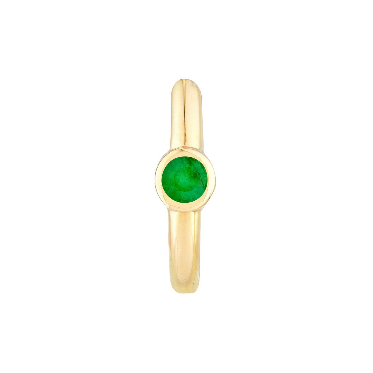 Birmingham Jewelry - 14K Yellow Gold Emerald Bezel Hoop Earrings - Birmingham Jewelry