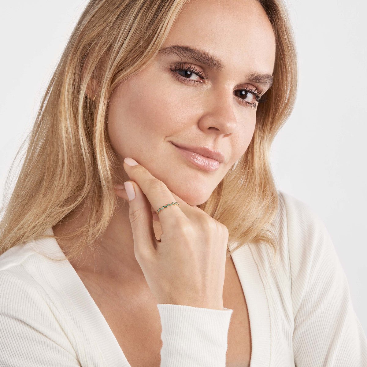 Birmingham Jewelry - 14K Yellow Gold Emerald Stones Zig Zag Ring - Birmingham Jewelry