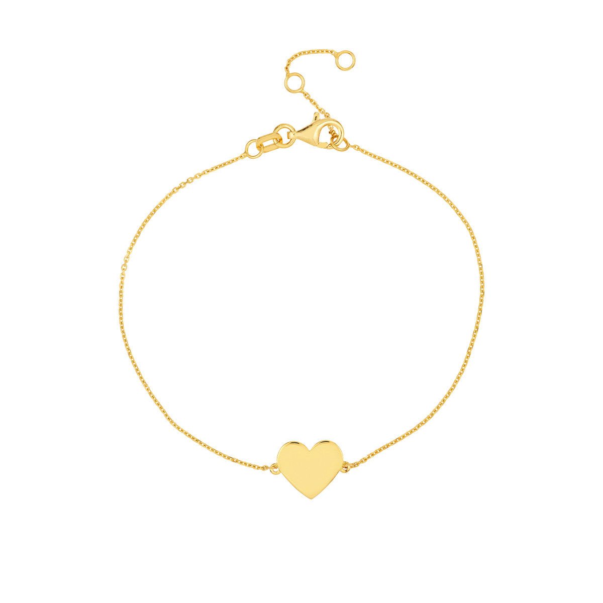 14K Yellow Gold Engravable Simple Heart Bracelet Birmingham Jewelry Bracelet Birmingham Jewelry