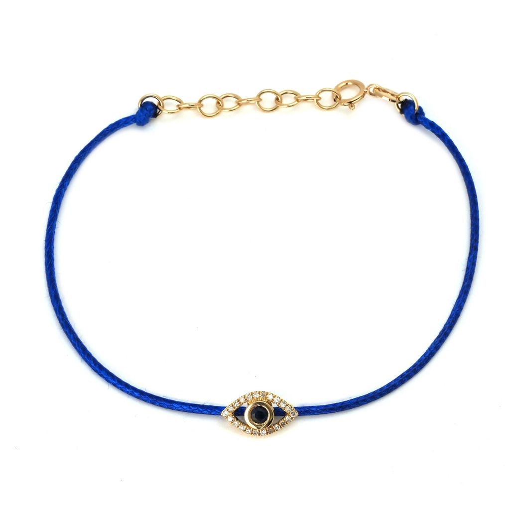 14K Yellow Gold Eye Round Bezel Sapphire Bracelet Birmingham Jewelry Bracelet Birmingham Jewelry