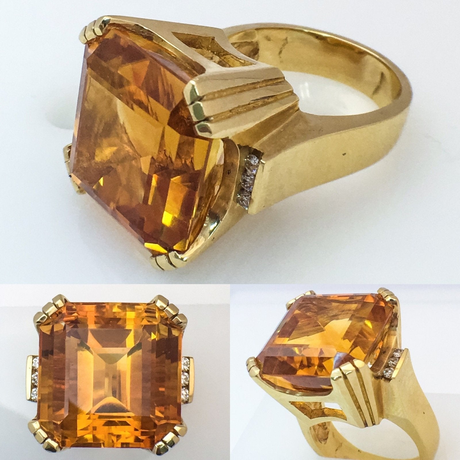 14K Yellow Gold Fashion Ring With Citrine Center Stone Birmingham Jewelry Ring Birmingham Jewelry