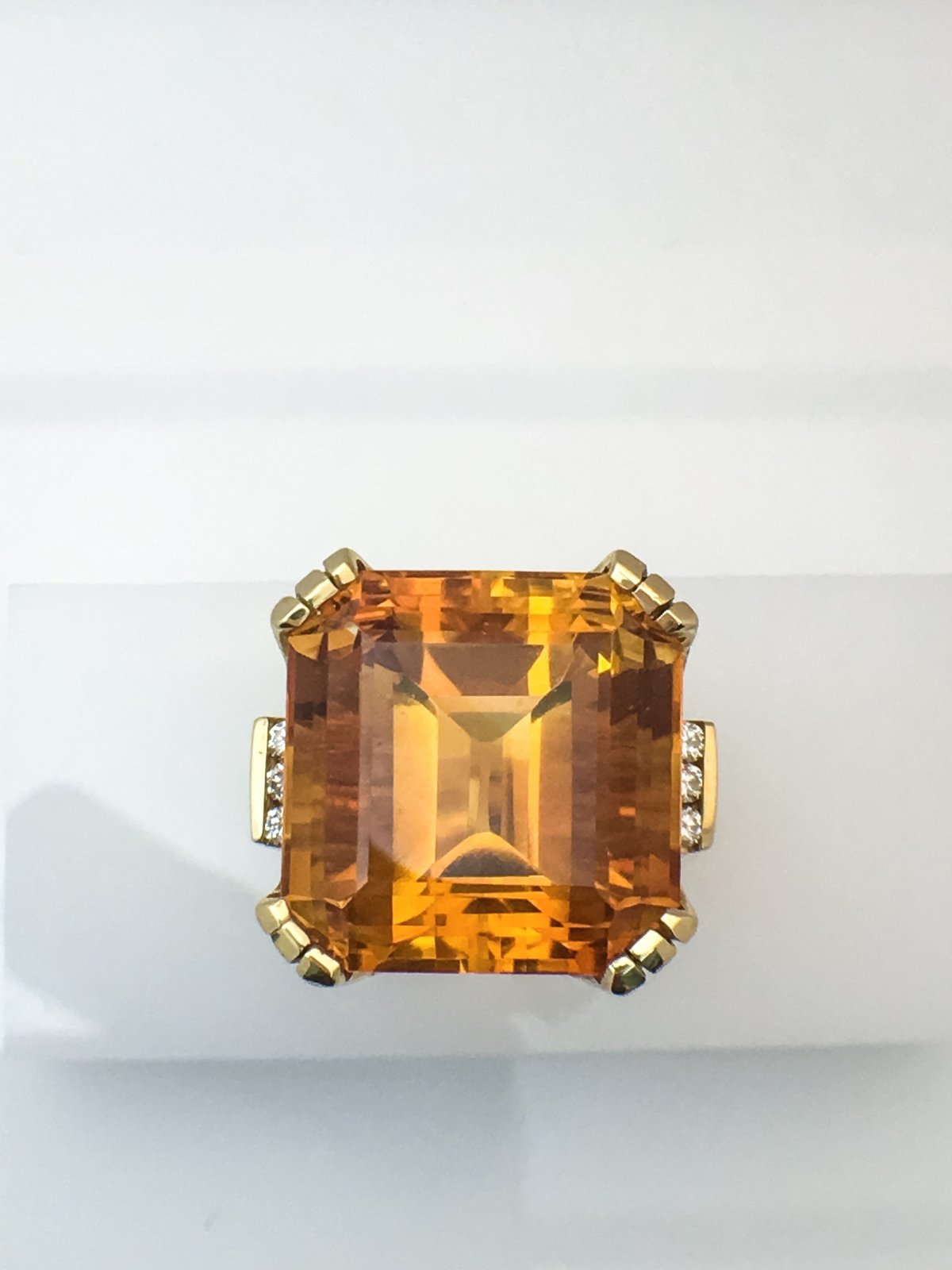 14K Yellow Gold Fashion Ring With Citrine Center Stone Birmingham Jewelry Ring Birmingham Jewelry