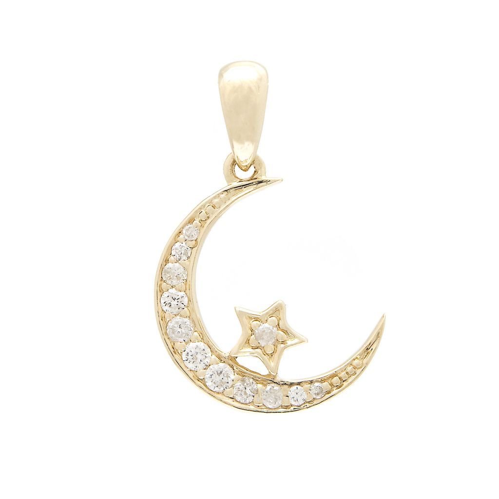 14K Yellow Gold Fashion Single Micro Pave Diamond Pendant Birmingham Jewelry Pendant Birmingham Jewelry