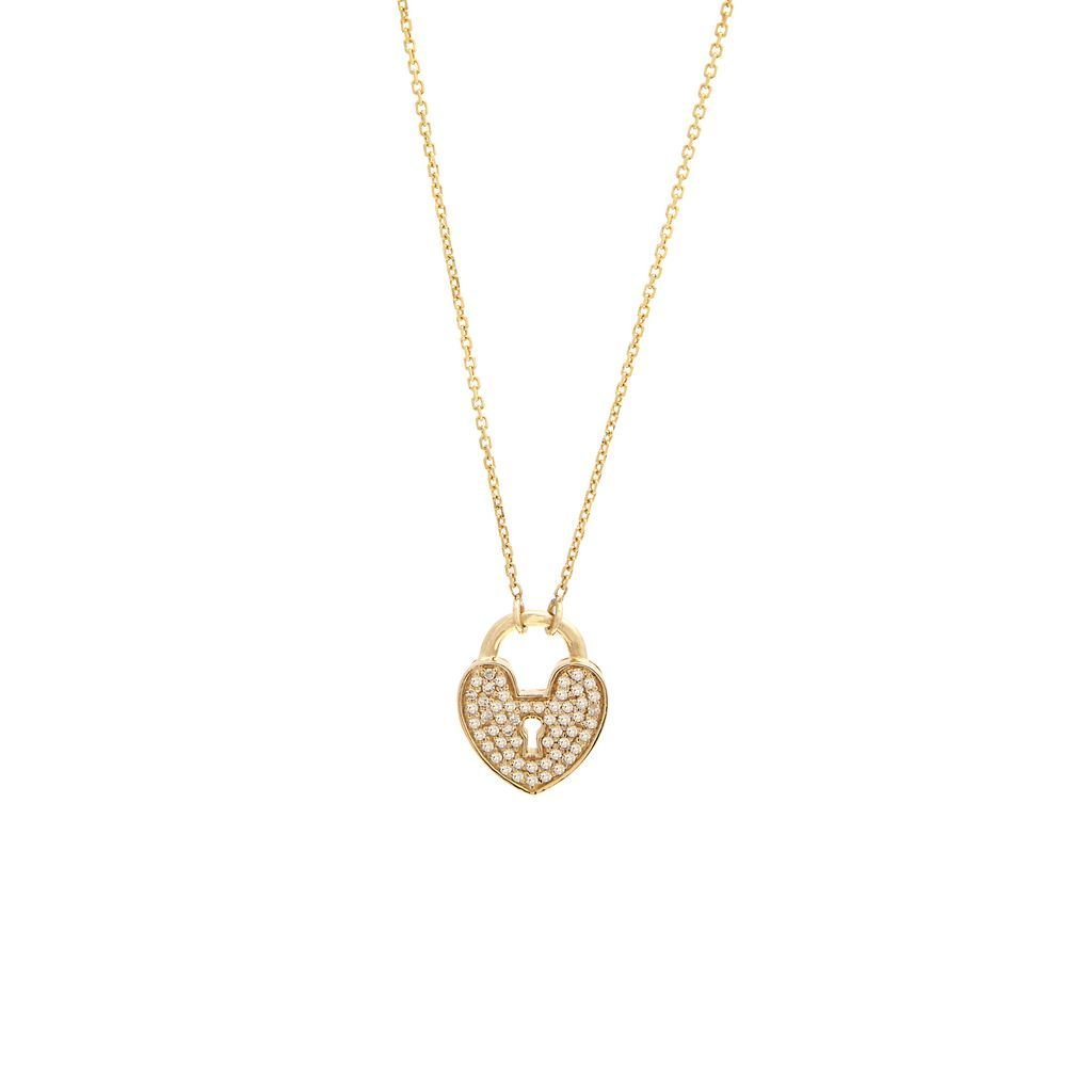 14K Yellow Gold Fashion Single Pave Diamond Necklace Birmingham Jewelry Necklace Birmingham Jewelry