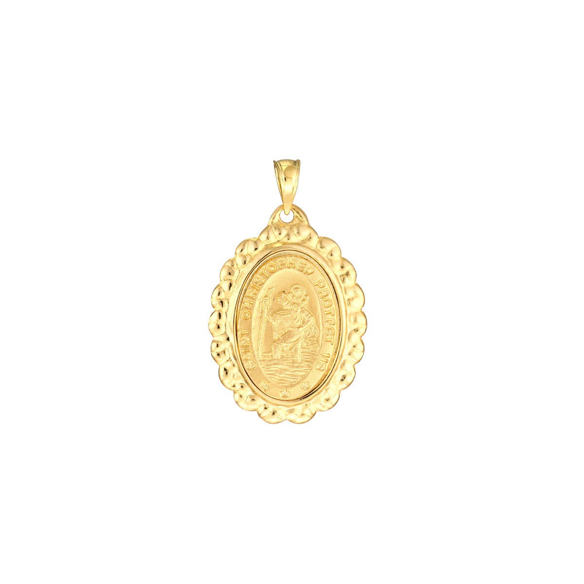 Birmingham Jewelry - 14K Yellow Gold Framed St. Christopher Medal - Birmingham Jewelry