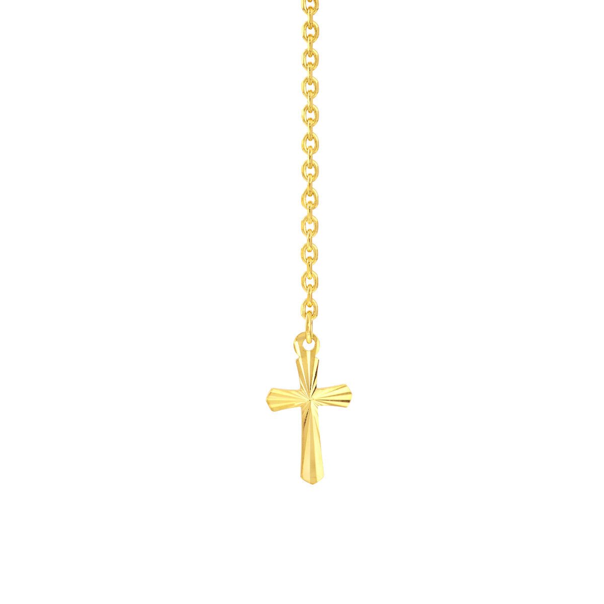 Birmingham Jewelry - 14K Yellow Gold Front and Back Fluted Cross Earrings - Birmingham Jewelry