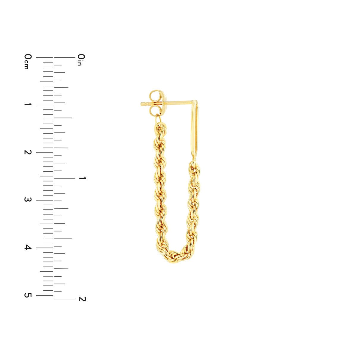Birmingham Jewelry - 14K Yellow Gold Front to Back Paper Clip + Rope Chain Earrings - Birmingham Jewelry