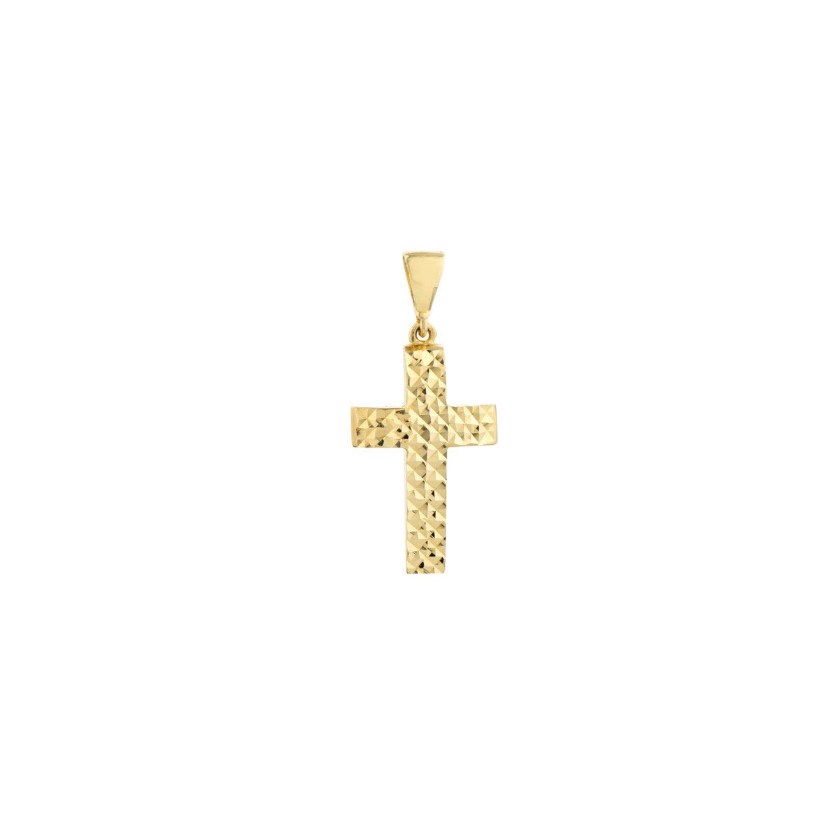 Birmingham Jewelry - 14K Yellow Gold Full Diamond Cut 3D Cross Pendant - Birmingham Jewelry