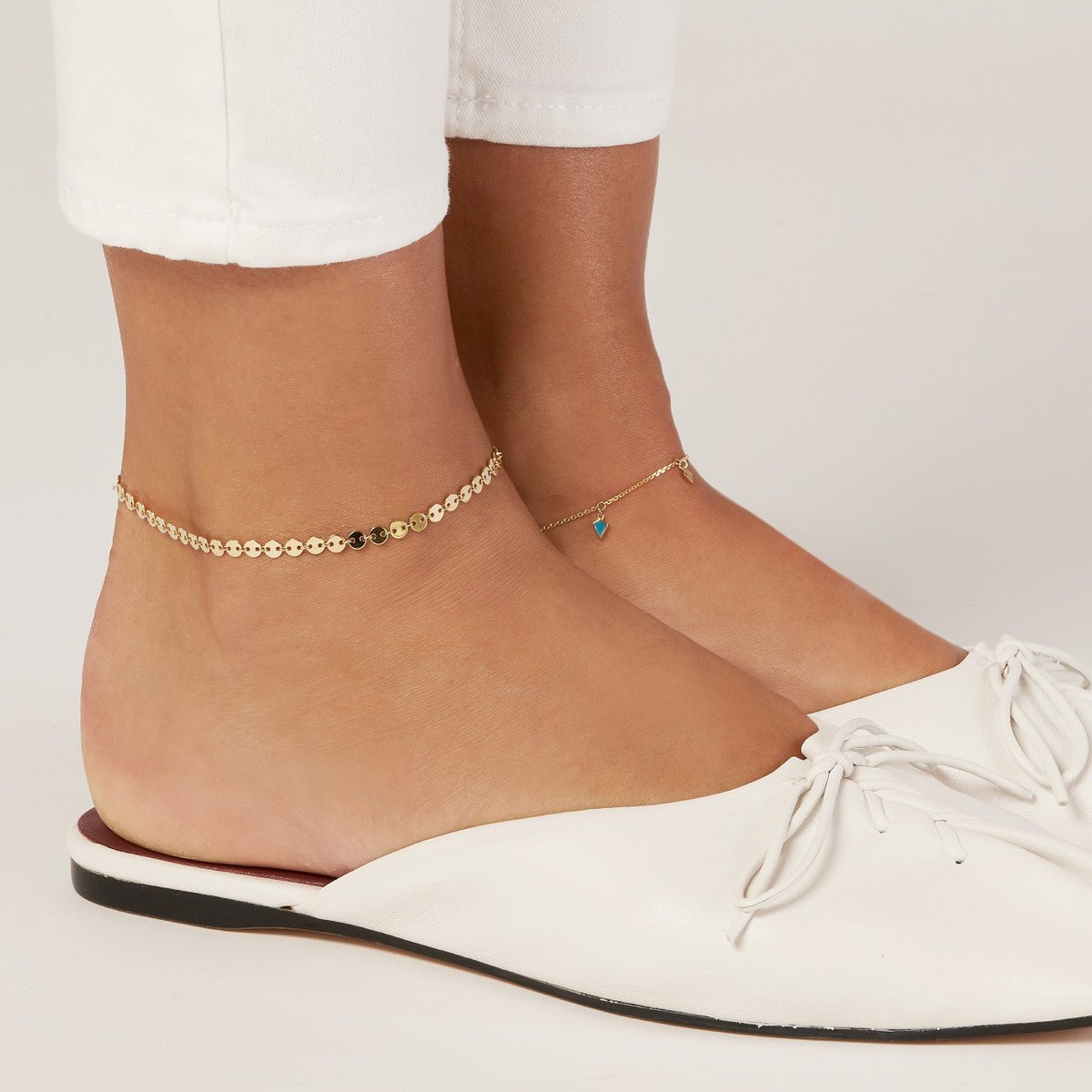 14K Yellow Gold Full Disc Anklet Birmingham Jewelry Anklet Birmingham Jewelry