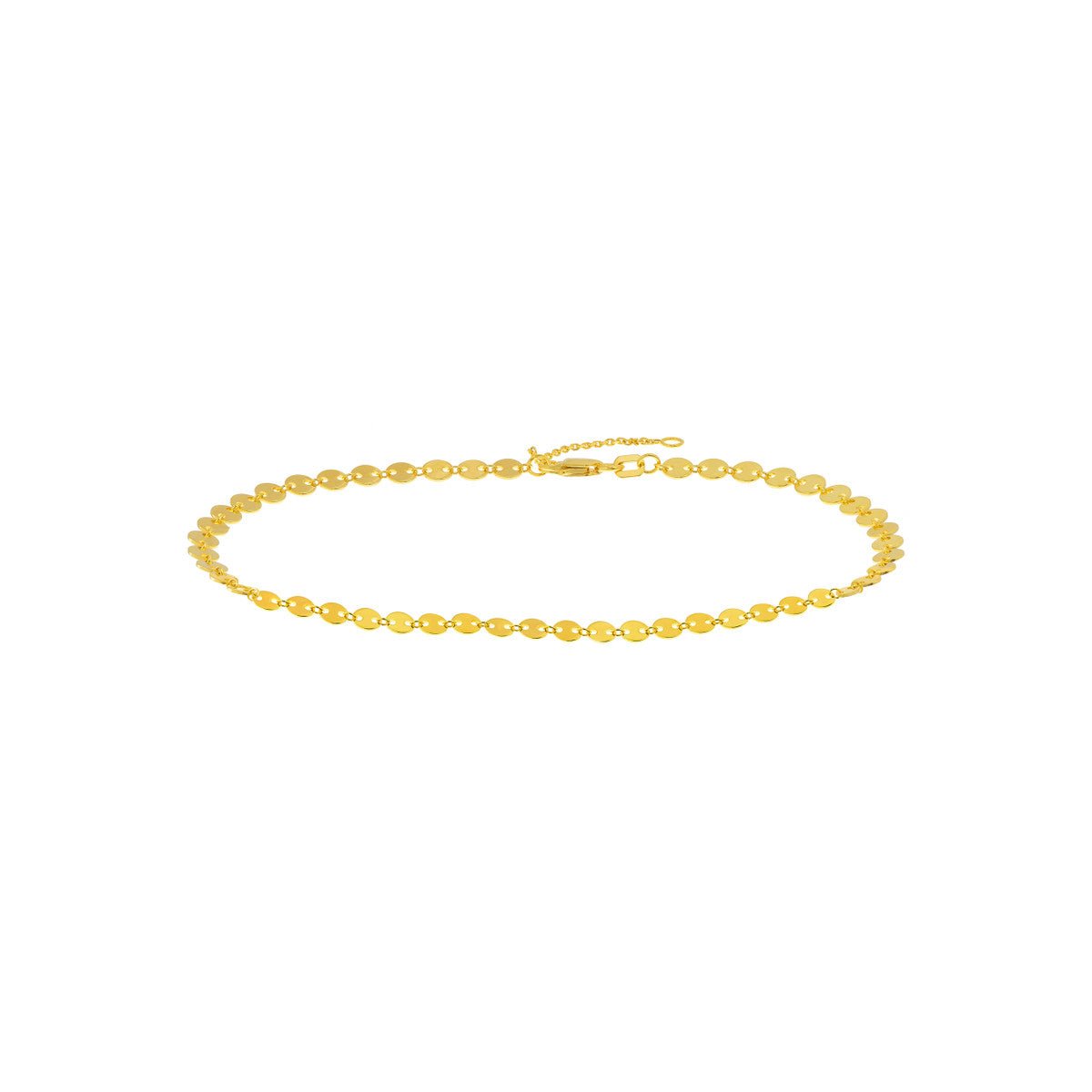 14K Yellow Gold Full Disc Anklet Birmingham Jewelry Anklet Birmingham Jewelry
