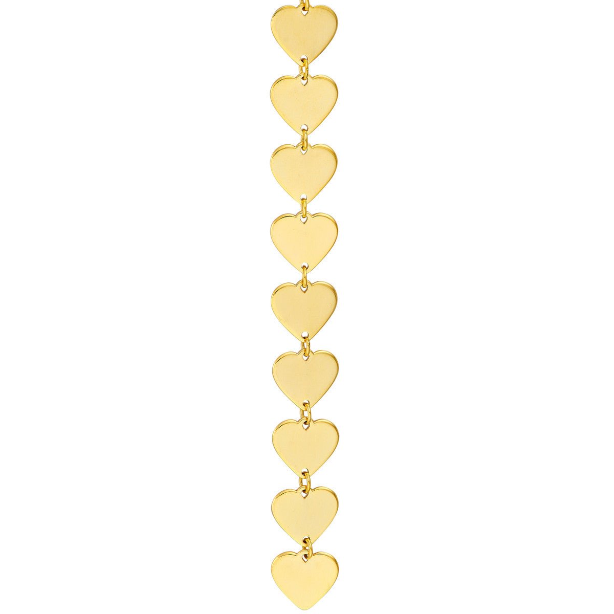 Birmingham Jewelry - 14K Yellow Gold Heart-Link Chain Earrings - Birmingham Jewelry