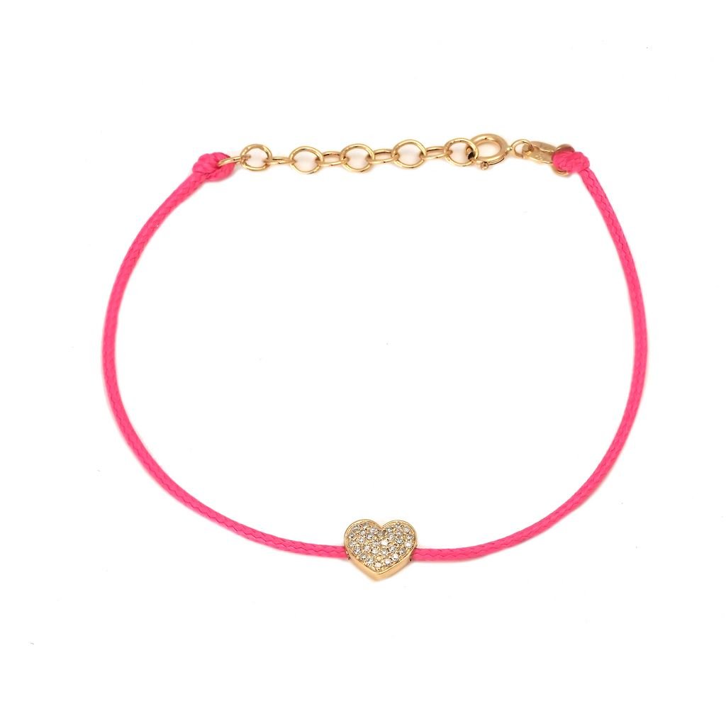 14K Yellow Gold Heart Single Pave Diamond Bracelet Birmingham Jewelry Bracelet Birmingham Jewelry