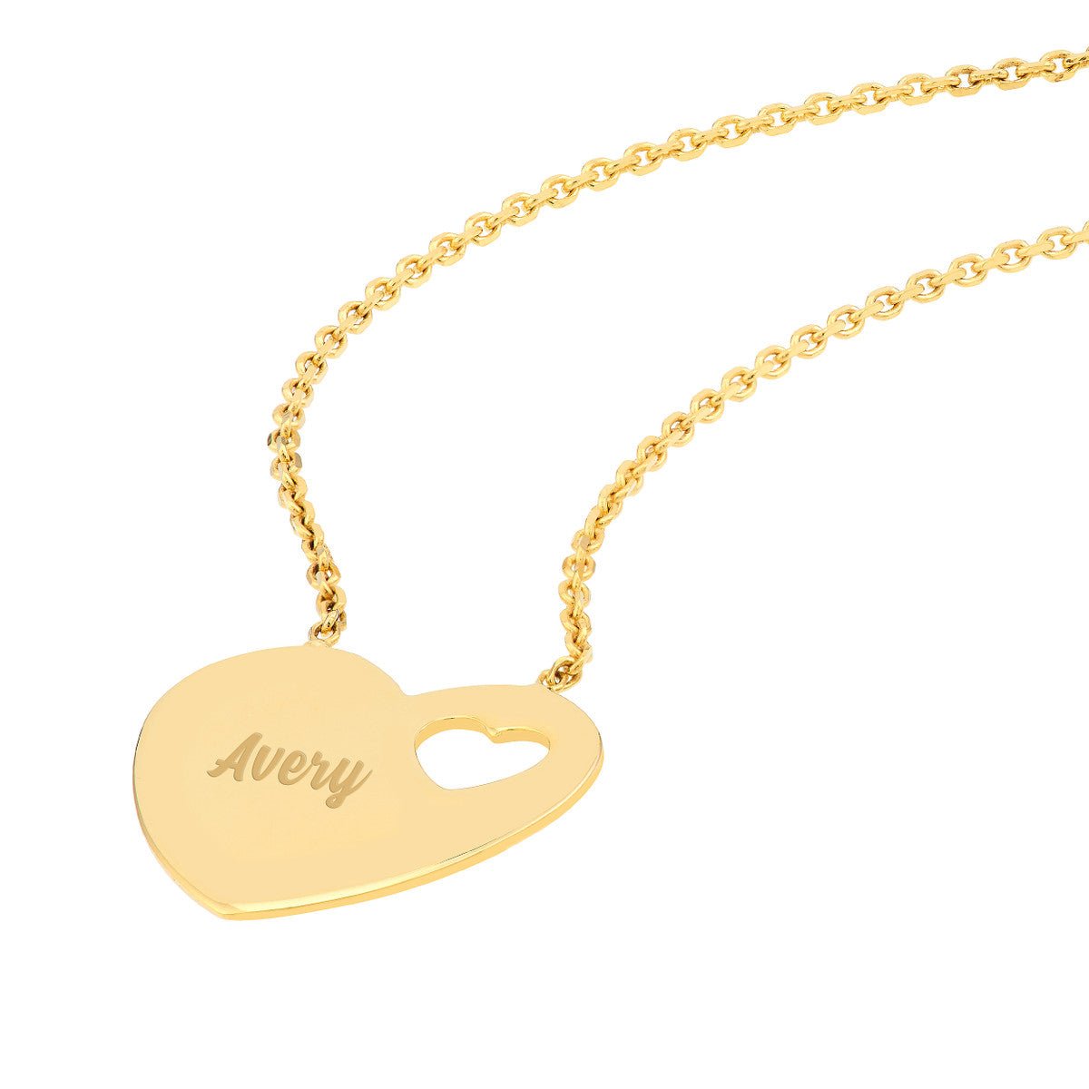 Birmingham Jewelry - 14K Yellow Gold Heart with Cutout Adjustable Necklace - Birmingham Jewelry