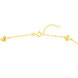 Birmingham Jewelry - 14K Yellow Gold Hearts on Piatto Chain Adjustable Anklet - Birmingham Jewelry