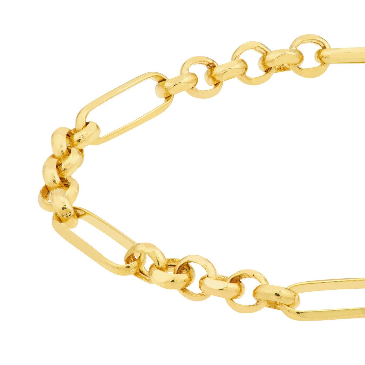 Birmingham Jewelry - 14K Yellow Gold Hollow 6+1 Rolo Adjustable Choker - Birmingham Jewelry