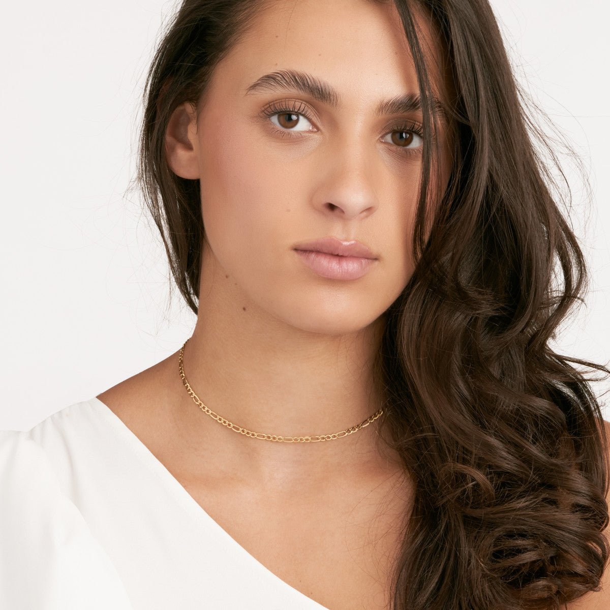 14K Yellow Gold Hollow Figaro Chain Adjustable Choker Birmingham Jewelry Choker Birmingham Jewelry