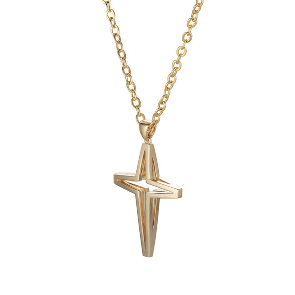 14K Yellow Gold hollowed-out crosses Pendant Necklace Birmingham Jewelry Necklace Birmingham Jewelry 
