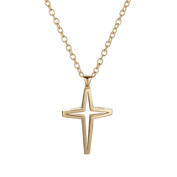 14K Yellow Gold hollowed-out crosses Pendant Necklace Birmingham Jewelry Necklace Birmingham Jewelry 