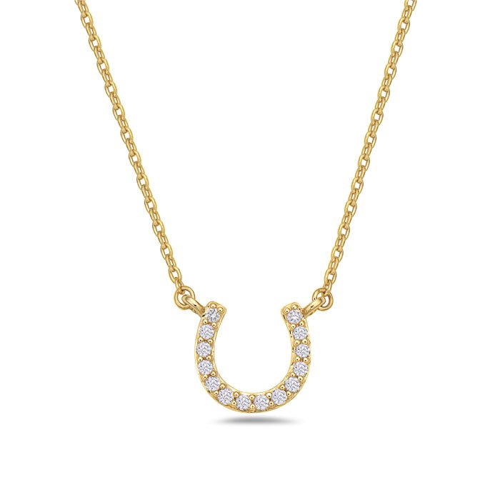 14K Yellow Gold Horseshoe Diamond Necklace Birmingham Jewelry Necklace Birmingham Jewelry
