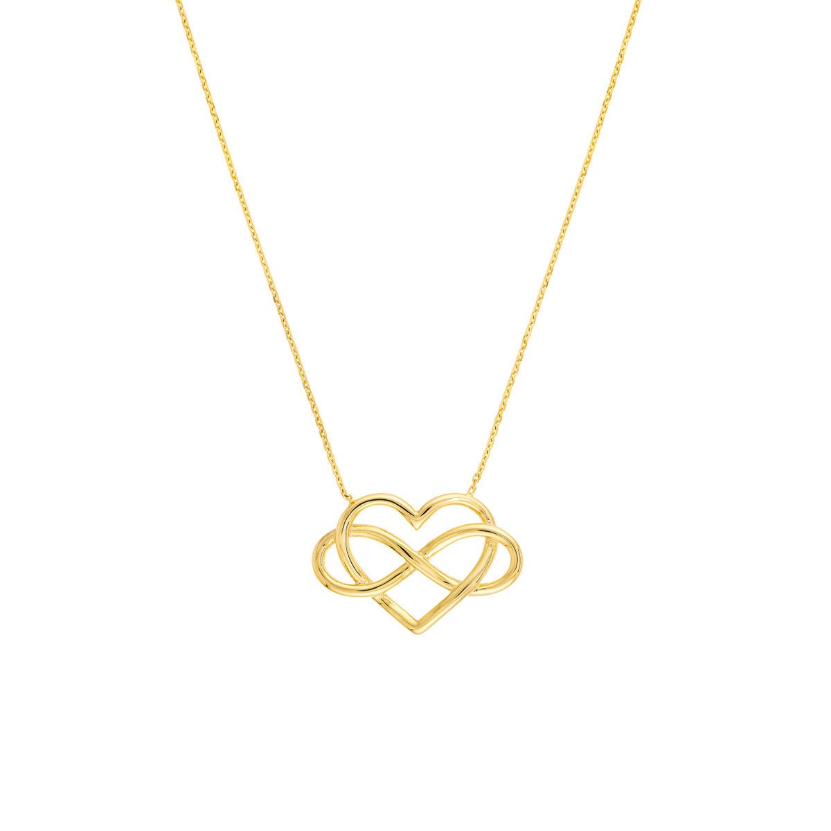 Birmingham Jewelry - 14K Yellow Gold Infinity Open Heart Pendant Necklace - Birmingham Jewelry