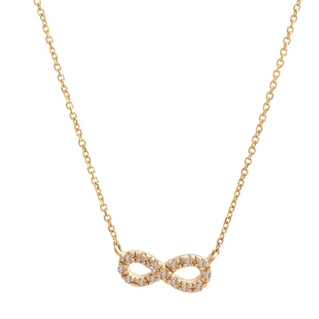 14K Yellow Gold Infinity Single Micro Pave Diamond Necklace Birmingham Jewelry Necklace Birmingham Jewelry
