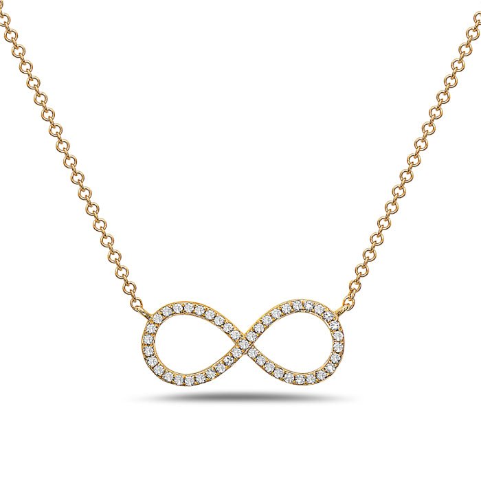 14K Yellow Gold Infinity Symbol Diamond Necklace Birmingham Jewelry Necklace Birmingham Jewelry