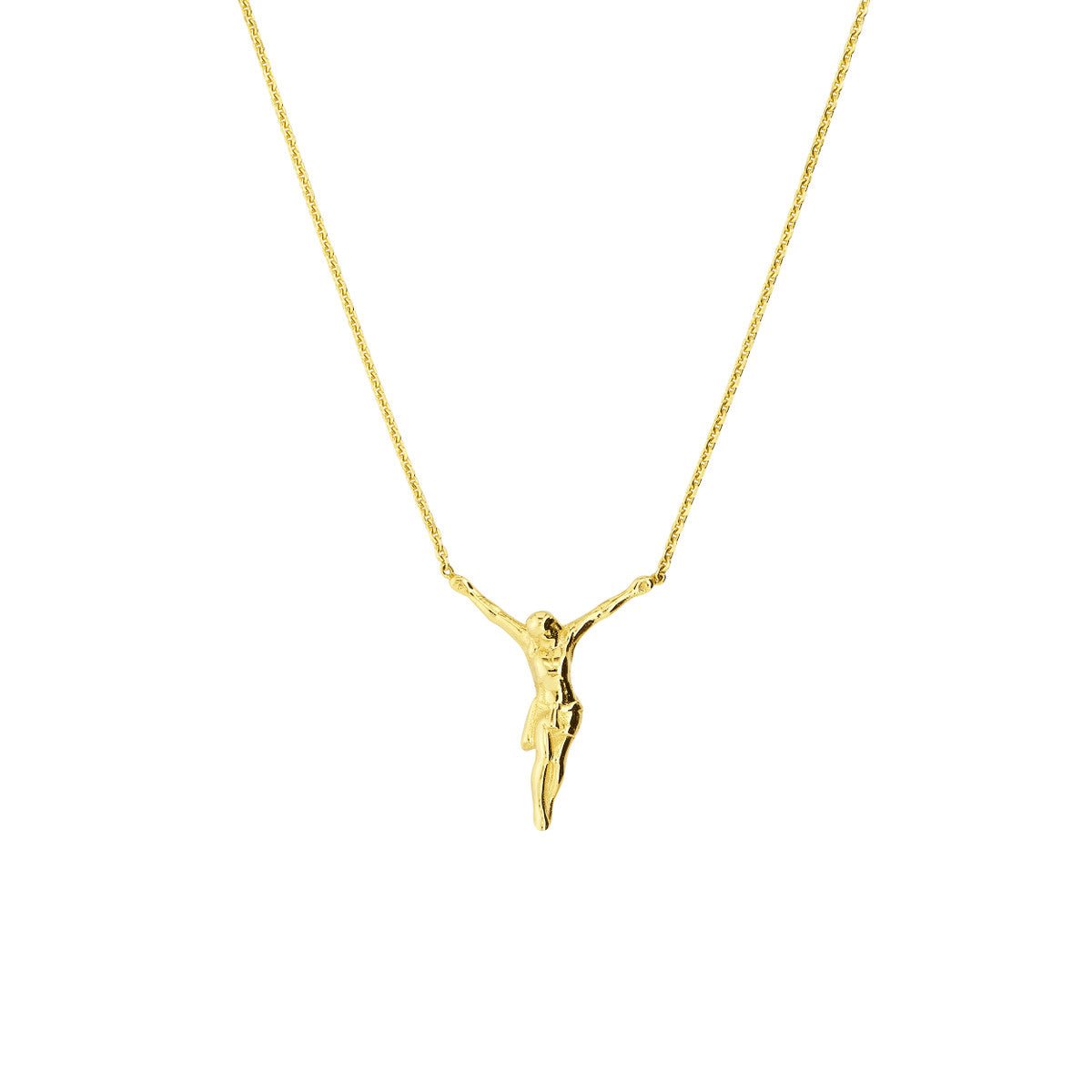 14K Yellow Gold Jesus Christ Necklace