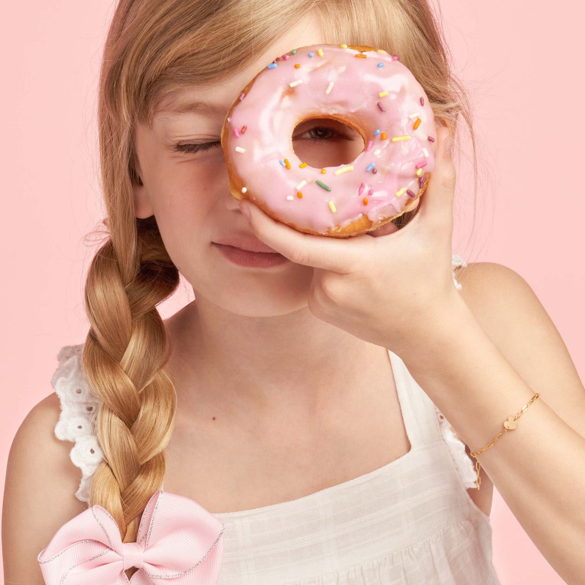 14K Yellow Gold Kid's Paper Clip Chain Bracelet with Heart Birmingham Jewelry Bracelet Birmingham Jewelry