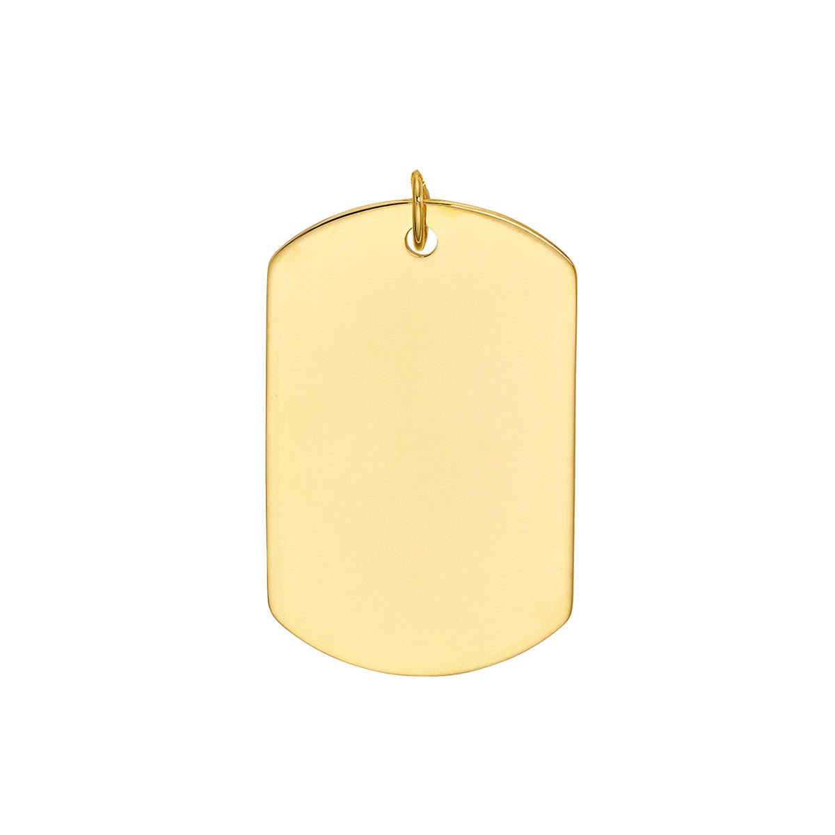 Birmingham Jewelry - 14K Yellow Gold Large Engravable Dog Tag Pendant - Birmingham Jewelry