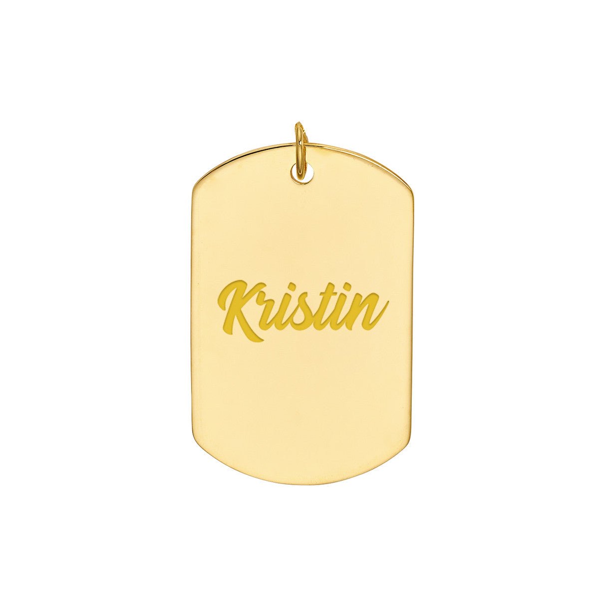 Birmingham Jewelry - 14K Yellow Gold Large Engravable Dog Tag Pendant - Birmingham Jewelry